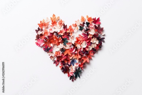 Heart Shaped Arrangement of Autumn Leaves photo