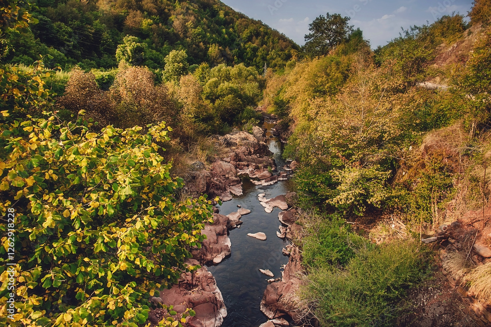 Toplodolska River Flowing in Red Rock Canyon