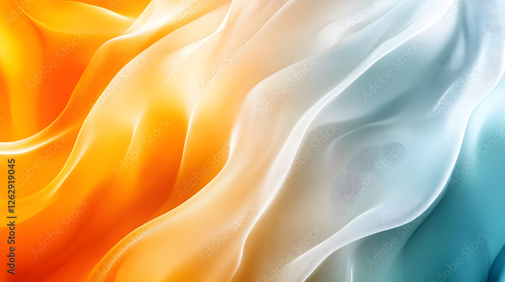 Fototapeta premium Soft waves in warm orange and yellow hues flowing gently.