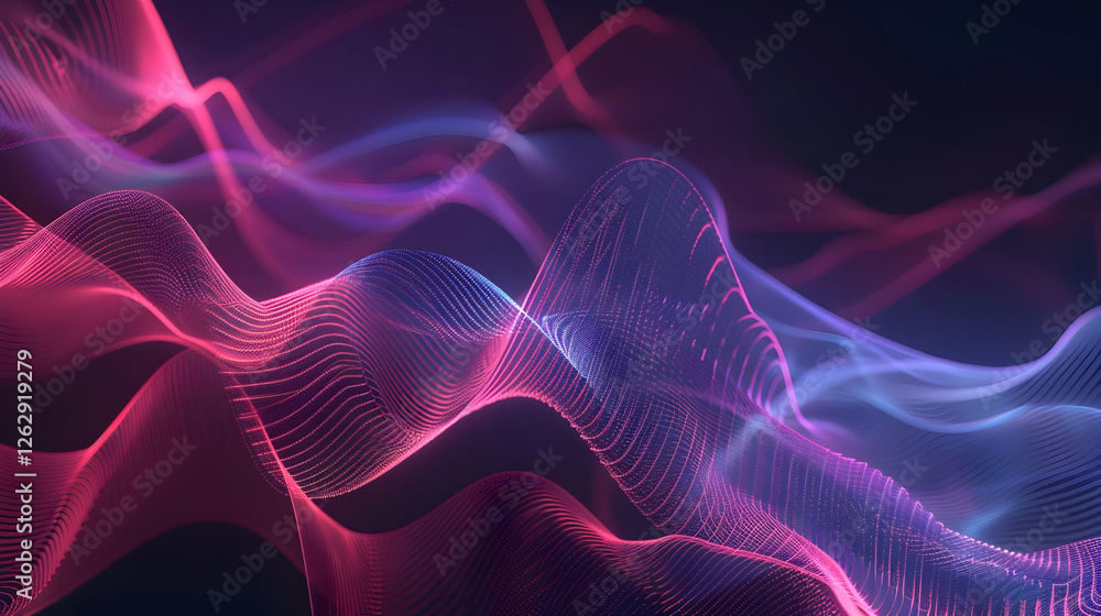 Fototapeta premium Abstract wave patterns in vibrant pink and blue hues, creating a dynamic visual experience