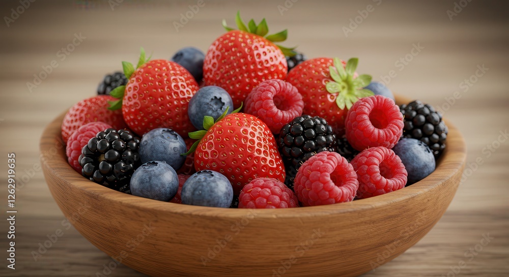 Bowl of Fresh Mixed Berries Delicious and Colorful Fruit Salad Bowl of Fresh Mixed Berries Delicious and Colorful Fruit Salad