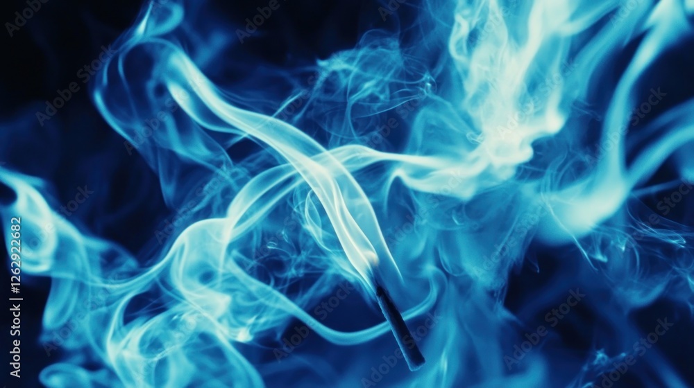Abstract blue smoke swirls creating a dynamic visual effect. Abstract blue smoke swirls creating a dynamic visual effect.