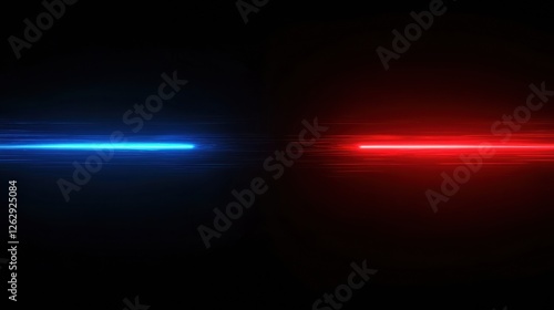 Red and blue light trails create a dynamic speed effect on a black background, evoking futuristic motion and energy with bright neon colors