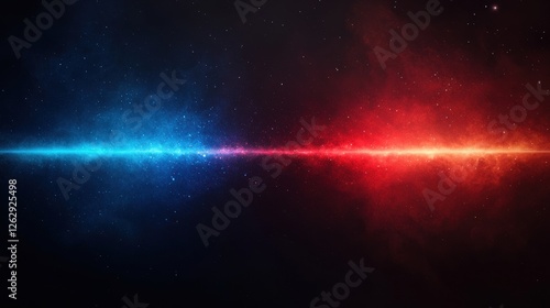 Red and blue light streaks create a dynamic motion blur effect on a black background, resembling speed lines in a futuristic digital art style