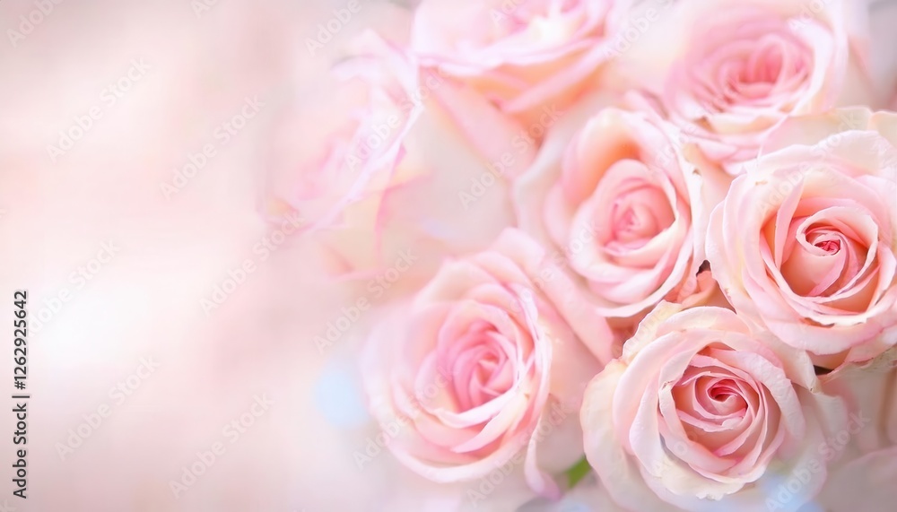 soft pink rose in full bloom with delicate petals, blurred floral background, romantic flower for wedding and valentine design soft pink rose in full bloom with delicate petals, blurred floral background, romantic flower for wedding and valentine design