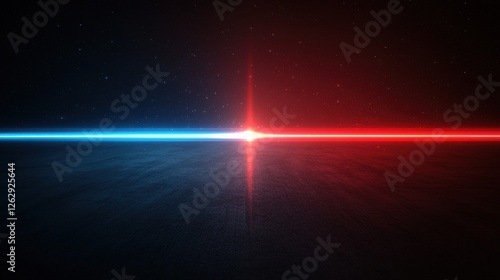 Red and blue light streaks create a fast motion blur effect on a black background, evoking speed and futuristic digital art style