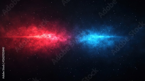 Vibrant red and blue light streaks create a fast motion blur effect on a black background, evoking speed and futuristic digital art