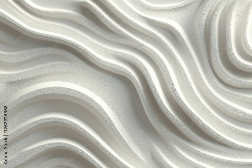 Obraz premium Abstract White Rippled Surface Background for Design