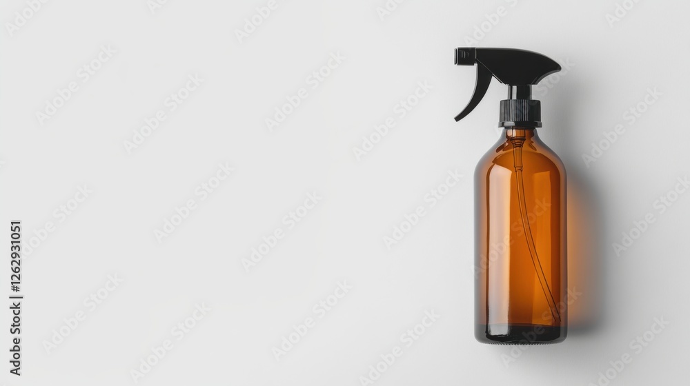 Obraz premium Amber Glass Spray Bottle on White Background