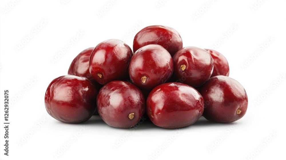 A Pile of Shiny Red Cornelian Cherries A Pile of Shiny Red Cornelian Cherries