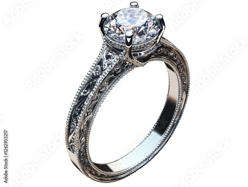 realistic photograph wedding ring desing isolate on white background for di-cut