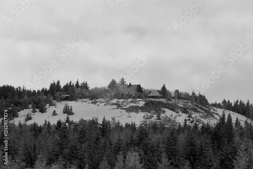 Blick zum Kahleberg bei Altenberg im Winter photo