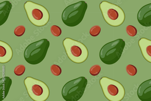 Seamless pattern with avocado