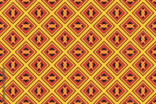 Geometric ethnic oriental seamless pattern traditional Design for background, carpet, wallpaper. clothing,navajo, Batik, wrapping, tribal, fabric, embroidery style, sadu .Vector illustration.