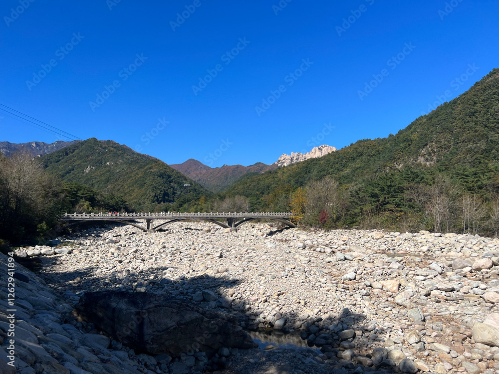 Mountain range at Seoraksan national park in South Korea