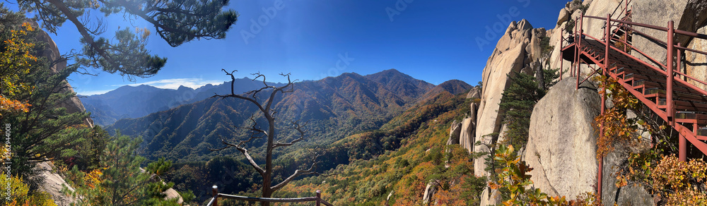 Panorama from Mountain range at Seoraksan national park