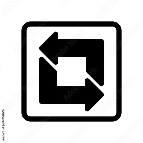 Rotating Square Arrow Icon Indicating Recycling or Circular Movement