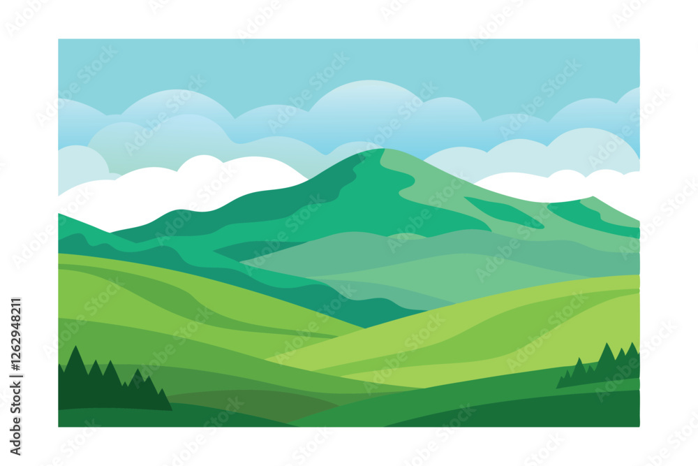 Fototapeta premium landscape with mountains and clouds