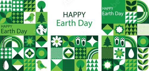 Happy Earth Day. Set of posters, banners, cards.