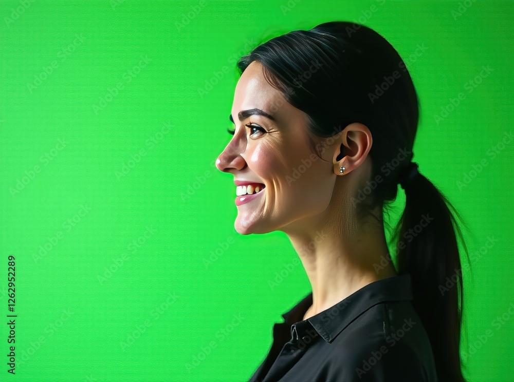 Fototapeta premium Professional Female Business Portrait - Green Background