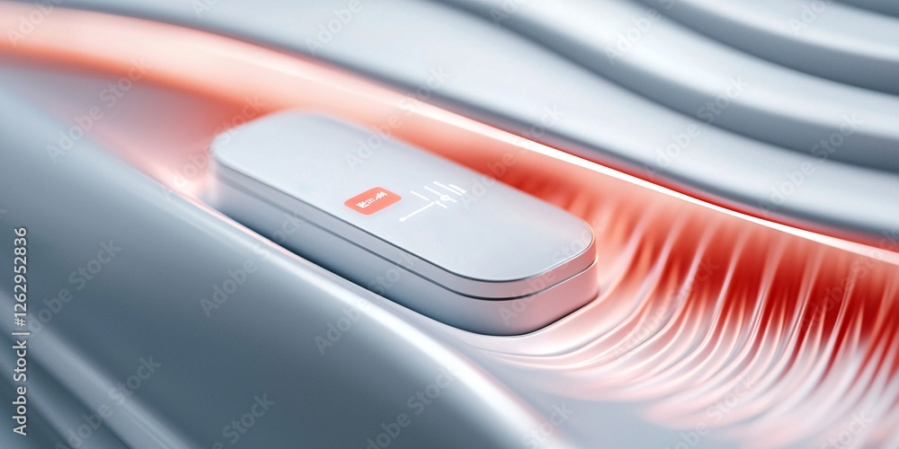 e-commerce growth and online shopping concept. Modern Device on Flowing Surface with Abstract Design e-commerce growth and online shopping concept. Modern Device on Flowing Surface with Abstract Design