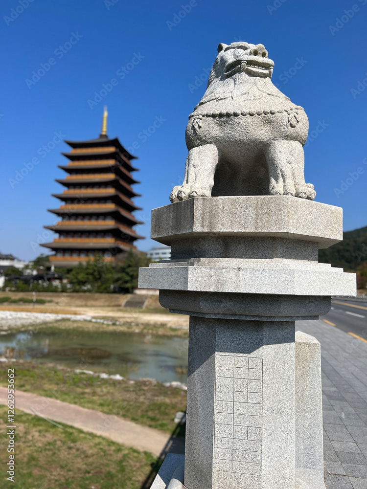 Statue in front of Hwangnyong Temple