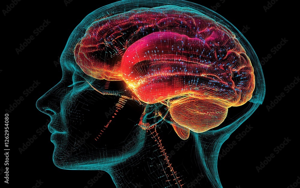 An advanced neurobiological concept highlighting the hypothalamus and limbic system in emotional regulation and behavior analysis, digital brain mapping An advanced neurobiological concept highlighting the hypothalamus and limbic system in emotional regulation and behavior analysis, digital brain mapping