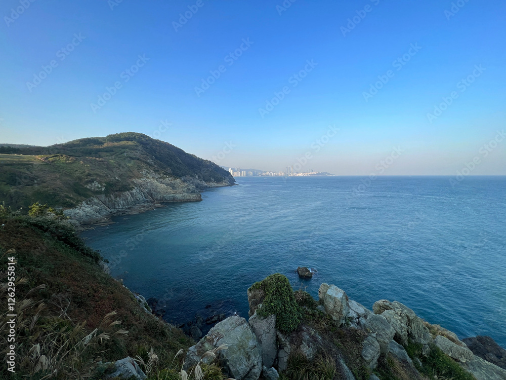 Coastal scenery around Oryukdo Skywalk