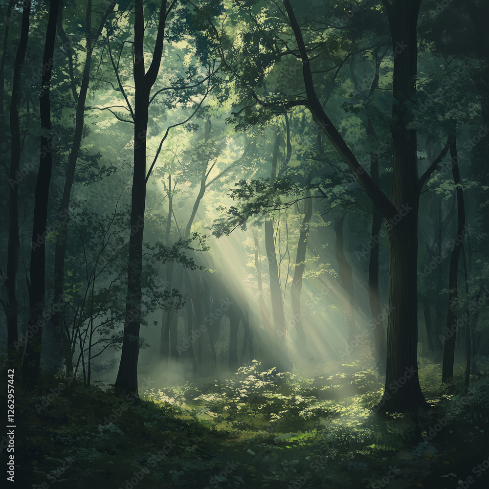 Obraz premium morning in the forest