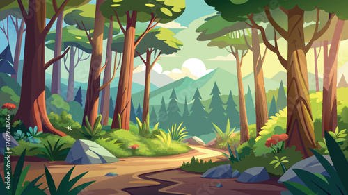 tropical forest with tropical island