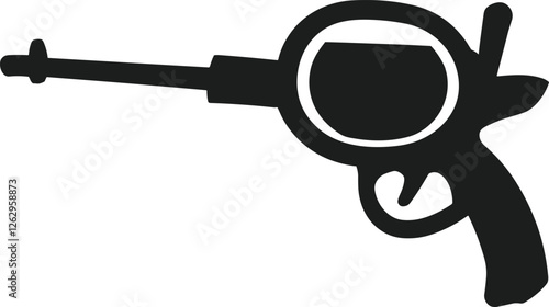 Vintage Water Gun Silhouette - Retro Toy Pistol Vector Illustration