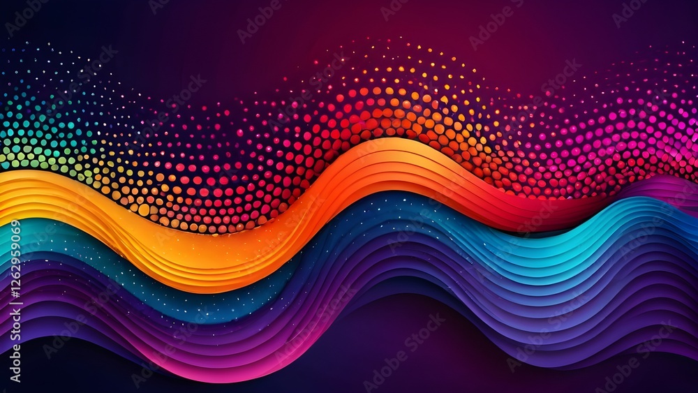 Background vector with colour abstract wave dots Background vector with colour abstract wave dots