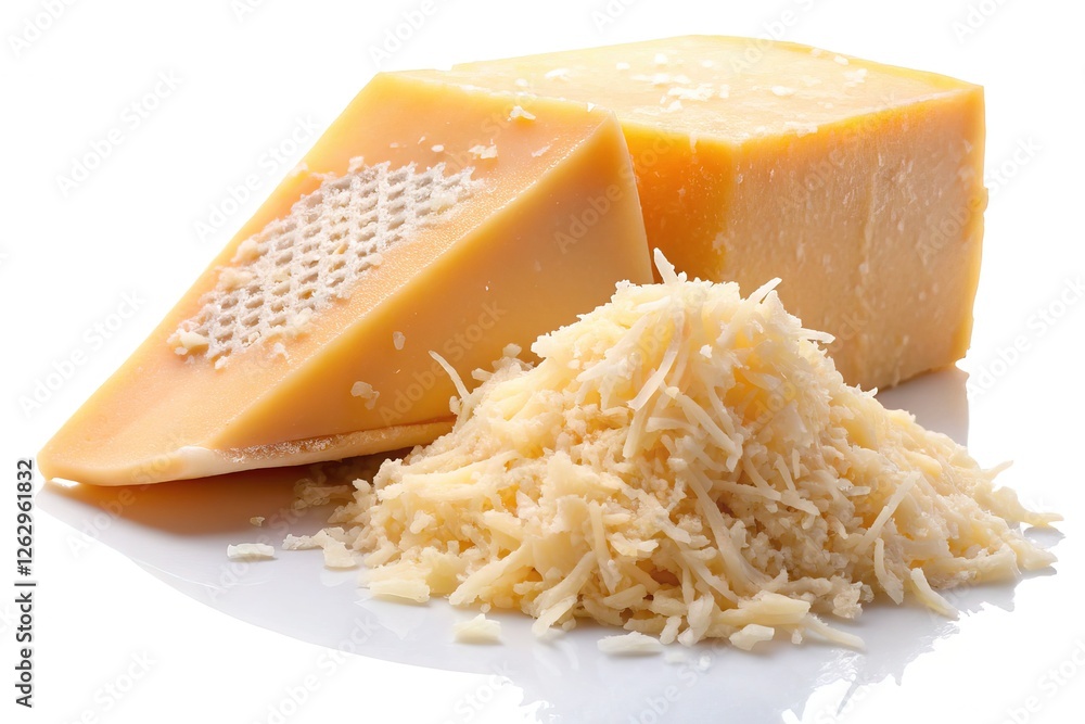 Close-up of freshly grated Parmesan cheese. Exquisite texture, intense flavor. Close-up of freshly grated Parmesan cheese. Exquisite texture, intense flavor.