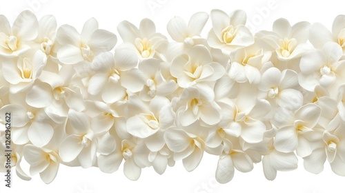 Floral Border of white flowers Macro shot of freesia frangipani plumeria blossoms photo of cream wedding sympathy flowers