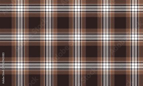 Seamless plaid, brown, cream, white, suitable for designing fashion clothes such as skirts and pants, giving a classic and warm look to your outfit.