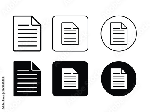 set of editable vector sheet of paper symbol design illustration isolated on transparent background