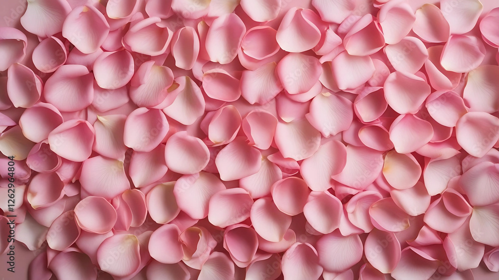 Obraz premium Countless velvety pink rose petals intertwine, layering into a lush, floral tapestry that radiates warmth and romance. Their soft textures and gentle hues create a mesmerizing, ethereal atmosphere.