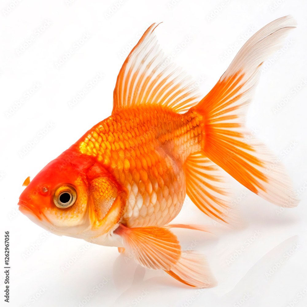 Fototapeta premium gold fish isolated on white