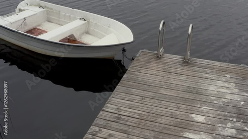 Dirty small boat dock. High quality 4k footage