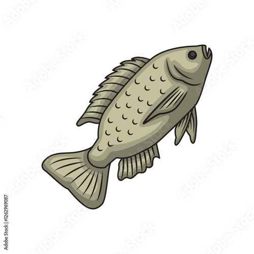 Icon design tilapia fish. Vector design