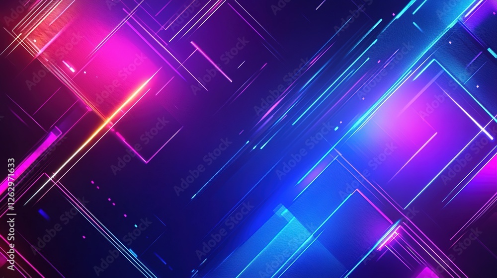 Abstract Neon Lines Geometric Design Background Abstract Neon Lines Geometric Design Background