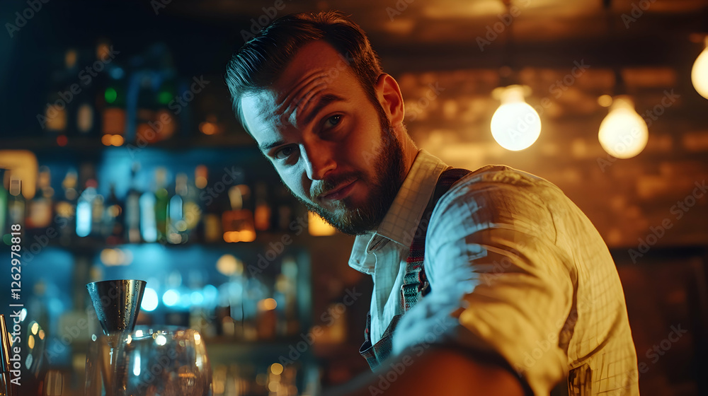 Fototapeta premium man in a bar