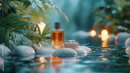 Tropical Perfume Bottle Spa Still Life