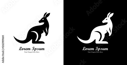 kangaroo logo design with modern style