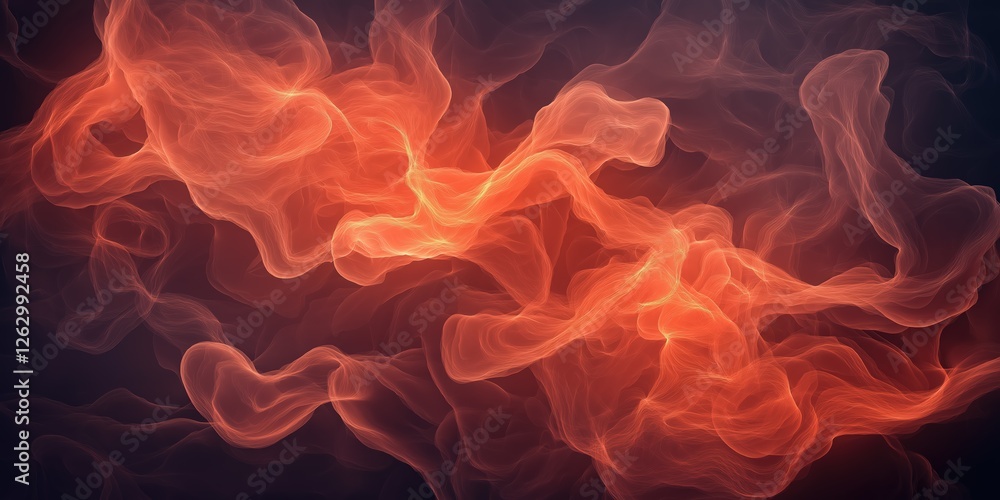 Abstract Glowing Orange Red Swirling Shapes Dark Background Abstract Glowing Orange Red Swirling Shapes Dark Background
