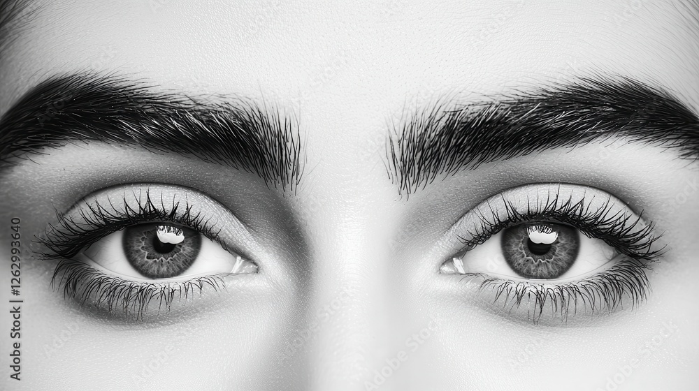 Boldly Arched Microbladed Eyebrows with a Rich Dark Gaze Exuding Captivating Elegance Boldly Arched Microbladed Eyebrows with a Rich Dark Gaze Exuding Captivating Elegance