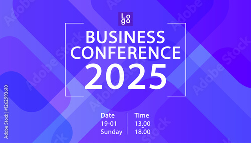 A futuristic and dynamic banner template for a business conference or technology summit. This modern horizontal layout features a fluid abstract background for a website header.