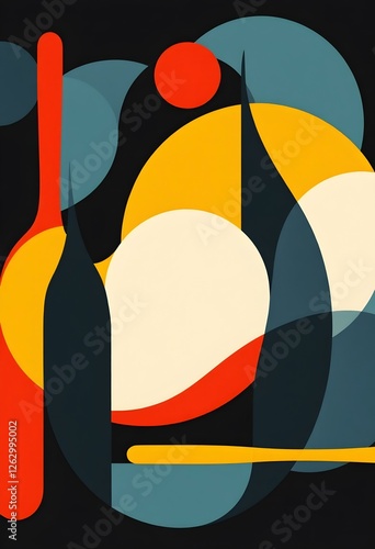 Wallpaper Mural Striking Flat Color Palette with Dramatic Geometric Shapes and Negative Space for Graphic Design Torontodigital.ca