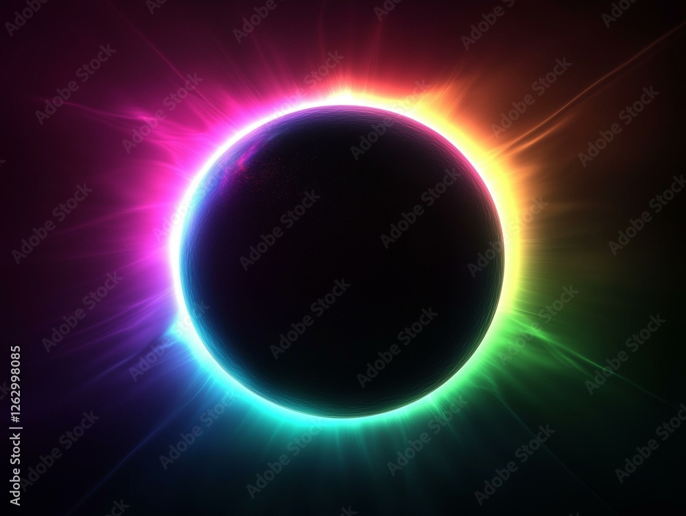 Obraz premium A stunning solar eclipse with vibrant colors and a dark silhouette