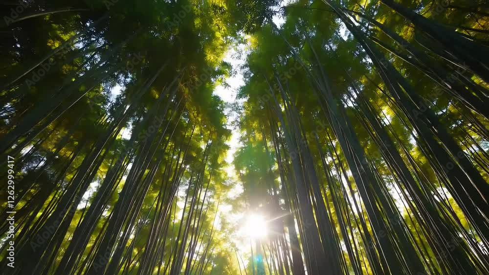 Sunlight streaming through eucalyptus trees in serene forest canopy nature scene Sunlight streaming through eucalyptus trees in serene forest canopy nature scene